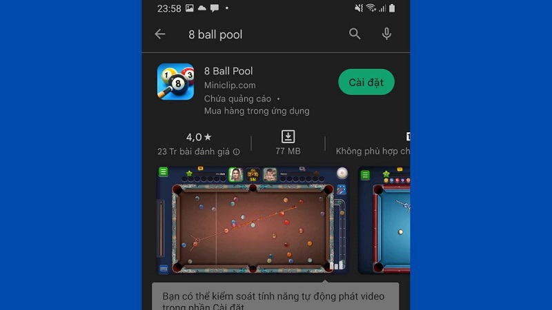 Chi tiết cách tải 8 Ball Pool trên Android qua CH Play