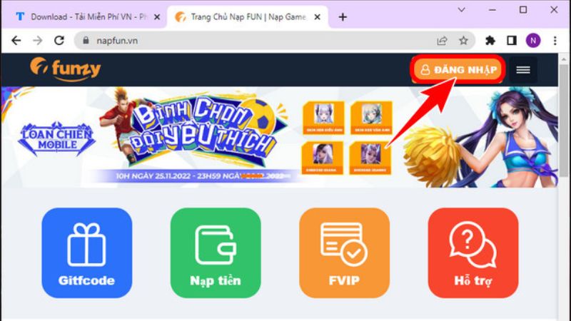 nạp game loạn chiến mobile